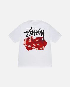 stüssy 3d Dice, Grafic Tees, Street Culture, Hot Sneakers, Patterned Shorts, Clothing Company, Fashion Tees, White Tshirt