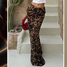 Never Worn With Tags And Dust Bag Zipper Closure Silky Satin Material Maxi Skirt Faldas Animal Print, Animal Print Skirt Outfit, Long Skirt Looks, Outfit Animal Print, Animal Print Clothes, Animal Print Clothing, Leopard Maxi Skirts, Cheetah Print Skirt, Streetwear Spring