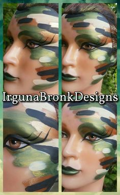 Facepaint military / schmink soldaat Camo Makeup Halloween, Army Makeup Halloween Military, Soldier Makeup Halloween, Soldier Face Paint, Army Makeup Halloween, Camo Face Paint Ideas, Soldier Makeup, Hunting Face Paint