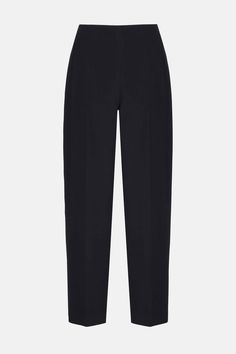 Arabella Trousers In Black Double Crepe | Emilia Wickstead Modern Evening Pants With Pressed Crease, Chic Evening Pants With Straight Hem, Modern Ankle-length Evening Pants, Classic Ankle-length Evening Dress Pants, Classic Evening Ankle-length Dress Pants, Sleek Ankle-length Dress Pants For Evening, Evening Straight Pants With Structured Boning, Evening Pants With Pressed Crease And Straight Hem, Tailored Ankle-length Pants For Evening