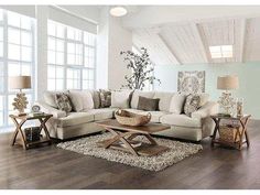 Mornington Ivory/Brown Sectional - Ornate Home Late Night Movie, Brown Sectional, Night Movie, Box Cushion, Furniture Of America, Sit Back And Relax, Back Pillow, Foam Cushions, Wood Color