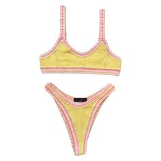 Dive into the brightness of the sun with our Lemon bikini. This charming set evokes the freshness and radiance of a juicy lemon slice on a summer day. Crafted with high-quality fabrics and an elegant design, this bikini seamlessly combines style and comfort. The light yellow tone adds a touch of joy and vitality to your beach look while enveloping you in a radiant and luminous aura. Whether you're lounging on the sand or enjoying a dip in the sea, our "Lemon" bikini will make you feel radiant an Neon Yellow Swimwear For Summer Sunbathing, Neon Yellow Swimwear For Poolside Summer, Neon Yellow Summer Swimwear For Sunbathing, Neon Yellow Summer Swimwear For Pool, Neon Yellow Summer Beach Swimwear, Neon Yellow Summer Swimwear For Beach, Neon Yellow Beach Swimwear, Neon Yellow Swimwear For Summer Beach, Yellow Aura