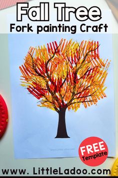 the fall tree is an easy art project for kids to do with paper and glue