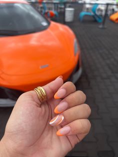 Subtle F1 Nails, Grand Prix Nails, Ferrari Inspired Nails, Mclaren Inspired Nails, Lando Norris Inspired Nails, F1 Nails Designs Mclaren, Formula 1 Nails Designs, Ferrari Nail Art, Mclaren Nails F1