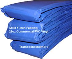 blue tarps stacked on top of each other with the words sold 1 - inch padding