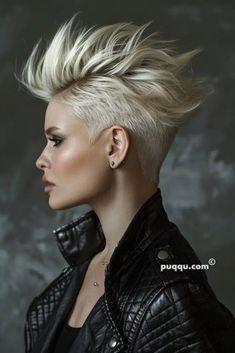 Long Hair Shaved Sides, Really Short Haircuts, Curly Mohawk Hairstyles, Women's Haircut, Rock Hairstyles