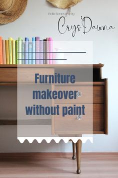 furniture makeover without paint with crayons on the wall