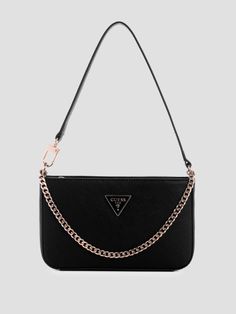 Noelle Mini Top-Zip Shoulder Bag | Guess US Guess Bags Black, Bag Guess, Guess Bag, Mini Top, Guess Bags, Black Shoulder Bag, Mini Bag, Shoulder Bag, Handbags