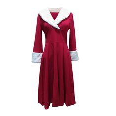 Experience the magic of the festive season with the "Elegant Santa Claus Christmas Dress Costume." This stunning ensemble is designed for women who love to celebrate Christmas with style and sophistication. Crafted from high-quality fabric that mimics the luxurious feel of traditional holiday garments, this dress features plush white trim that perfectly contrasts its vibrant red color. Ideal for holiday parties, Christmas events, or any festive gathering, it’s designed to make you stand out whil Flowy Chiffon Dress, Petite Cocktail Dresses, Pleated Party Dress, Pleated Dresses, Red Christmas Dress, Christmas Dress Women, Spring Dresses Casual, Mid Calf Dresses, Dress Flowy