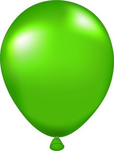 a green balloon floating in the air