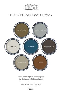 the lakehouse collection is featured in this brochure, which features six different shades of