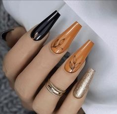 19 Cute Fall Coffin Nail Ideas 2024: Simple, Long, Medium and Short Acrylic Designs Fall Coffin Nail Ideas, Acrylic Nails For Fall, Short Acrylic Designs, French Tips Acrylic Nails, French Tips Acrylic, Tips Acrylic Nails, Coffin Nail Ideas, Nails For Fall, Latest Nail Designs