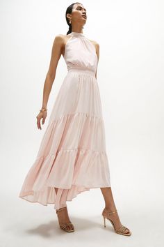 A luxe layering piece with endless pairing potential, our lightweight shell top shows off romantic pintucks framing its edges, and a cleanlined sleeveless fit. Wear it with anything already hanging in your wardrobe. Halter Neck Bridesmaid Dresses, Bridesmaid Dresses Pink, Dresses Halter Neck, 23 Fashion, Fall 23, Halter Neck Maxi Dress, Pink Bridesmaid Dresses, Shell Top, Shell Tops