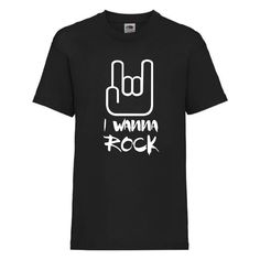 Great Kid's I Wanna Rock T-Shirt for young rock music fans!  Order yours today! Garment Details 100% ringspun cotton premium t-shirts Size Guide (Please note Height is a better indication of fit than Age) 0-6 months Height 50cm Weight upto 3.5kg 6-12 months Height 60-68CM Weight upto 8kg 12-18 months Height 80-86cm 19.5 inch chest 18-24 months Height 86-92cm 20.5 inch chest 1-2 years Height 90cm 20-22 inch chest 2-3 years Height 92-98cm 21.5 inch chest 3-4 years Height 104cm 22-25 inch chest 5-6 Band Merch T-shirt With Graphic Print For Birthday, Unisex Rocker T-shirt For Concerts, Band Merch Graphic Print T-shirt For Birthday, Unisex Black Rock T-shirt, Black Band Merch T-shirt For Birthday, Unisex Rock And Roll T-shirt For Concert, Rock Style T-shirt With Band Logo, Star Tshirt, Rock T Shirt