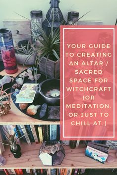 Altar For Witchcraft, Alter Setup Witchcraft, Witchcraft Alter Diy, How To Create A Witch Altar, Crystal Altar Ideas Inspiration, Witchcraft Bedroom Ideas, Druid Altar Ideas, Wiccan Alter Ideas