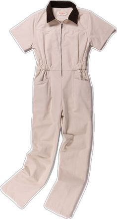 Solid Cotton Jumpsuits And Rompers With Pockets, Cotton Jumpsuits And Rompers With Pockets, Cotton Short Sleeve Overalls For Workwear, Short Sleeve Cotton Overalls For Workwear, Solid Denim Jumpsuit With Pockets For Work, Beige Cotton Jumpsuits And Rompers For Fall, Cotton Denim Jumpsuit For Work, Cotton Utility Jumpsuits And Rompers With Short Sleeve, Cotton Utility Jumpsuit With Short Sleeves