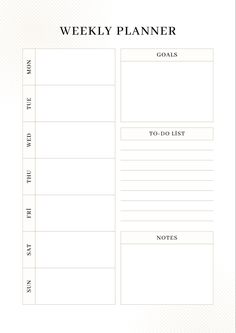 a printable weekly planner is shown with the words'weekly planner'on it