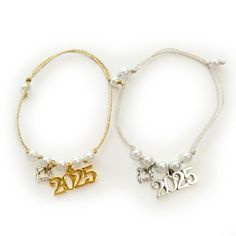 Fast and Safe Shipping by FedEx for USA, Europe and rest World and ACS courier for Greece We offer better prices on bulk orders. Please contact us if you need more pieces than currently available Economic handmade Charm 2025 bracelet  made with gold or silver shiny cord. With pearls and heart with rhinestones. It is possible to order more pieces and variations on the design.. Great for gift or for yourself  "Gouri" - in Greek, which means lucky charms are symbol of luck, power and protection! A Beautiful Christmas Decorations, Good Luck Gifts, For Good Luck, Lucky Charms, Handmade Charms, Bring Happiness, Lucky Charm, New Year Gifts, Beautiful Christmas