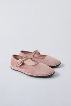 VELVET BALLET FLATS - Pink | ZARA United States