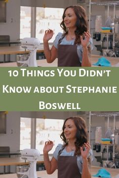 a woman standing in front of a sewing machine with the words 10 things you didn't know about stephanie boswell