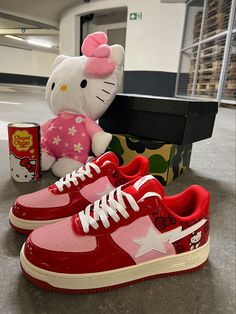 Bape Shoes, Painted Canvas Shoes, Hello Kitty Shoes, Nike Fashion Shoes, Jordan Shoes Retro, Kawaii Shoes, Swag Outfits Men