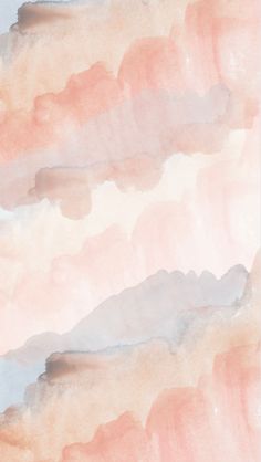 an abstract watercolor painting with pink, blue and white colors on the bottom half of it