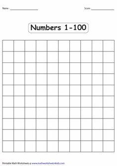 numbers 1 - 100 worksheet for kids to practice counting and number recognitions