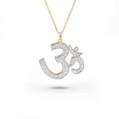 The handcrafted OM diamond necklace is perfect everyday wear to bring inner peace and spirituality. This beautiful Hindu religious OM necklace is one of a kind necklace made in Thailand. This Hindu necklace can be customized to your choice of gold color and karat. Shop this minimalist necklace now. "ALL OUR ITEMS ARE ELIGIBLE FOR FREE SHIPPING AROUND THE WORLD" "AVAILABLE IN WHITE GOLD, YELLOW GOLD, ROSE GOLD COLOR" "THIS ITEM IS LISTED AS 18K GOLD IN THIS LISTING, PLEASE WRITE A NOTE TO US ABOU Hindu Necklace, Hindu Pendant, Hindu Jewelry, Om Necklace, 1st Dibs, Girl Jewelry, Minimalist Necklace, Rose Gold Color, Diamond Sizes