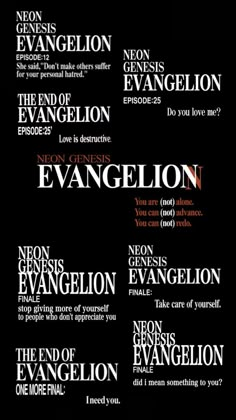 the evolution of evangelon infographia poster by alex kreisner