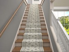 PRICES MAY VARY. 26" wide by 25' length - fits most standard staircases Made of 100% heat set Olefin Luxurious underfoot feel Plush and durable stair runners Stair runner fibers are naturally abrasion and sunlight resistant Beautify your stairs with the Kashan Collection's 25' Stair Runners featuring stunning Turkish patterns woven into plush, durable stain-resistant rug fabric. The fibers in these durable Turkish rug runners are naturally abrasion and sunlight resistant. Each stair runner is co Standard Staircase, Farmhouse Staircase, Stair Carpet Runner, Luxury Stairs, Top Of The Stairs, Staircase Ideas, Stair Carpet, Stair Tread Rugs, Stair Tread