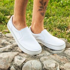 Nothing says your ready for summer quite like a classic white pair of slip-ons! In the STREESTYLE Slip-On Cloud you are bright and fun and confident with no effort needed. Embrace the bright side of summer with a modern barefoot slip-on that is wide, flexible, and extremely comfortable. White Slip-ons With Rubber Sole For Summer, Trendy White Slip-ons For Spring, Comfortable Slip-on Sneakers For Summer, Comfortable Slip-on Sneakers With Round Toe For Summer, White Canvas Shoes With Rubber Sole For Everyday, Casual Summer Canvas Shoes With White Sole, Casual Canvas Shoes With White Sole For Summer, Summer Casual Slip-ons With Rubber Sole, White Sporty Canvas Shoes For Summer