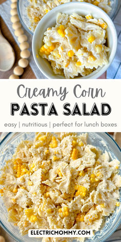 creamy corn pasta is an easy and nutritious side dish for lunch or dinner