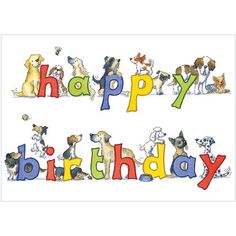 the words happy birthday are made up of dogs