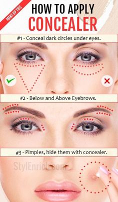 Begginers Makeup, Make Up Guide, Make Up Diy, Apply Concealer, Make Up Tutorials, Makeup Tip, Artist Tips, How To Apply Concealer, Concealer For Dark Circles