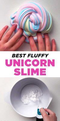 the best fluffy unicorn slime recipe is made with just 3 ingredients and it's so easy to make