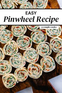 easy pinwheel recipe with text overlay