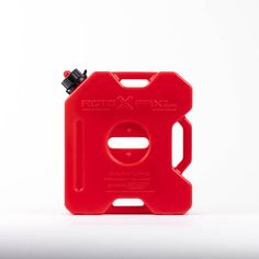 a red gas can on a white background