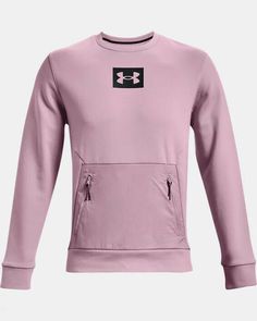 Under Armour Summit Knit Crew Sweatshirt Men's Size Large Pink 1366222-698 NWT Condition: NEW with TAGS Info: Product Features Large kangaroo pocket on front Embroidered Under Armour branding on chest Ribbed crew neckline and cuffs Moisture-wicking fabric that dries fast 65% polyester, 29% cotton, 6% elastane Machine wash The Under Armour Summit Knit Crew Sweatshirt is imported. Simple and stylish with sturdy construction and moisture-wicking properties, the Men's Under Armour Summit Knit Crew S Casual Sports Sweatshirt With Side Pockets, Casual Sweatshirt With Side Pockets For Sports, Casual Sports Tops With Pockets, Sports Crew Neck Sweatshirt With Kangaroo Pocket, Sporty Crew Neck Sweater With Kangaroo Pocket, Sports Tops With Pockets And Crew Neck, Pink Crew Neck Top With Kangaroo Pocket, Sporty Crew Neck Tops With Pockets, Sporty Crew Neck Top With Side Pockets