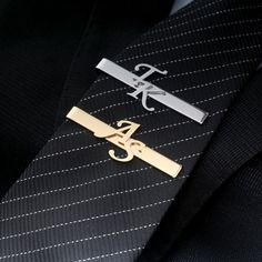 Customized Jewellery Many men like to have their initials engraved on dolman sleeves. Sometimes people can have their initials engraved on a tie clip that they already have. If you have enough time, you can also get a customized tie clip to show off your personal style.   Occasion: Anniversary, engagement, gift, party, wedding, birthday, school Gifts: Friends/Christmas Gifts/New Year/Couples/Lovers/ Valentine's Day   How do I customize my Custom Tie Clip ? Wedding Tie Clip for groom: Initials Ti Custom Tie Clip, 3 Letter, Wedding Initials, Christmas Gifts For Friends, Wedding Ties, Custom Initials, School Gifts, Tie Accessories, Tie Clip