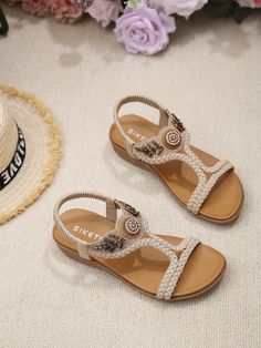 Beige Embellished T-strap Sandals For Summer, Gold Flat Sandals, Airplane Pillow, Lehenga Red, Footwear Design, Reindeer Headband, Comfy Sandals, Trendy Boots, Summer 2025