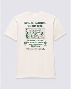 Vans All Natural Mind Short Sleeve T-Shirt Antique White VN00003W3KS - APLAZE Vans Graphic Tee, Vans Shirt, Pure Energy, Vintage Vans, Brain Dump, A Way Of Life, Vans Off The Wall, Energy Sources, Rowing