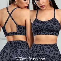 Leopard Print Stretch Athleisure Activewear, Stretch Leopard Print Athleisure Activewear, Casual Leopard Print Activewear For Workout, Fitted Leopard Print Activewear For Workout, Sporty Outfit, Ankle Stretches, Sports Bra And Leggings, Legging Pants, Spaghetti Strap Top