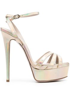 cream white patent leather holographic effect almond toe strap detailing buckle-fastening ankle strap branded leather insole 140mm high stiletto heel Farfetch Shoes, Woman Heels, Jimmy Choo Bridal, Heels Gold, Bridal Sandals, Fashion Slippers, Crystal Shoes, Evening Shoes, Designer Sandals