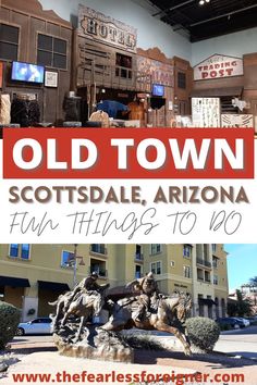 Old West town exhibit in a museum // Cowboys and horses statue Family Things To Do In Phoenix Arizona, Old Scottsdale Arizona, Best Places To Stay In Scottsdale Az, Downtown Scottsdale Arizona, Where To Stay In Scottsdale Az, Old Town Scottsdale Arizona Restaurants, What To Do In Scottsdale Az, Scottsdale Arizona Things To Do, Phoenix Az Things To Do In