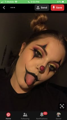 Scary But Easy Halloween Makeup, Scary Hot Clown Costume, Killer Clown Costume Ideas, Half Clown Half Skull Makeup, Clown Face Paint For Women, Halloween Makeup Inspo Clown, Halloween Costumes Ideas Clown, Quick Clown Makeup, Diy Clown Makeup Women