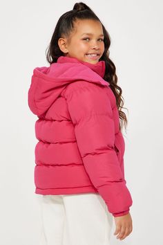 Available In Pink. Puffer Coat Hooded Hoodie is Zipper Removable Long Sleeve Zip Up Side Pockets Quilted 100% Polyester Model Wears Size 10 Imported | Mini Loyalty Puffer Jacket in Pink size 4 by Fashion Nova Pink Puffer Coat, Kids Jackets, Girls Jacket, Puffer Coat, Kids Jacket, Pink Fashion, Puffer Jacket, Outerwear Jackets, Fashion Nova