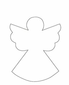 an angel cut out from paper on a white background with the outlines for it