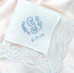 "BRIDAL LACE & LINEN WEDDING HANDKERCHIEF I finally found a lace handkerchief I am proud to offer!  This white ladies linen & lace handkerchief has a full 2 inch (5.08cm x 5.08cm) border of Bridal Dress Lace making this a very special handkerchief indeed!  Perfect for Brides, for a Confirmation ceremony, Graduation, or just because, you will find many gift giving opportunities for this beautiful handkerchief.  This delicate linen & lace handkerchief measures approximately 11 x 11 inches (27.94cm Elegant Wedding Handkerchiefs Customizable, Elegant Customizable Wedding Handkerchiefs, Elegant Wedding Handkerchief With Lace Work, Elegant Lace Wedding Handkerchief, Elegant Lace Work Handkerchief For Wedding, Elegant Lace Work Wedding Handkerchief, White Wedding Handkerchiefs With Custom Embroidery, Elegant Monogram Handkerchiefs For Wedding, Elegant Monogrammed Handkerchiefs For Weddings