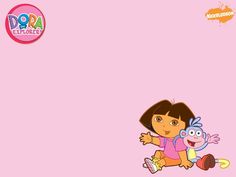 dora the explorer wallpaper in pink with dora and her friend dora from dora's adventure