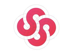 an image of a red and white logo with the letter s in it's center